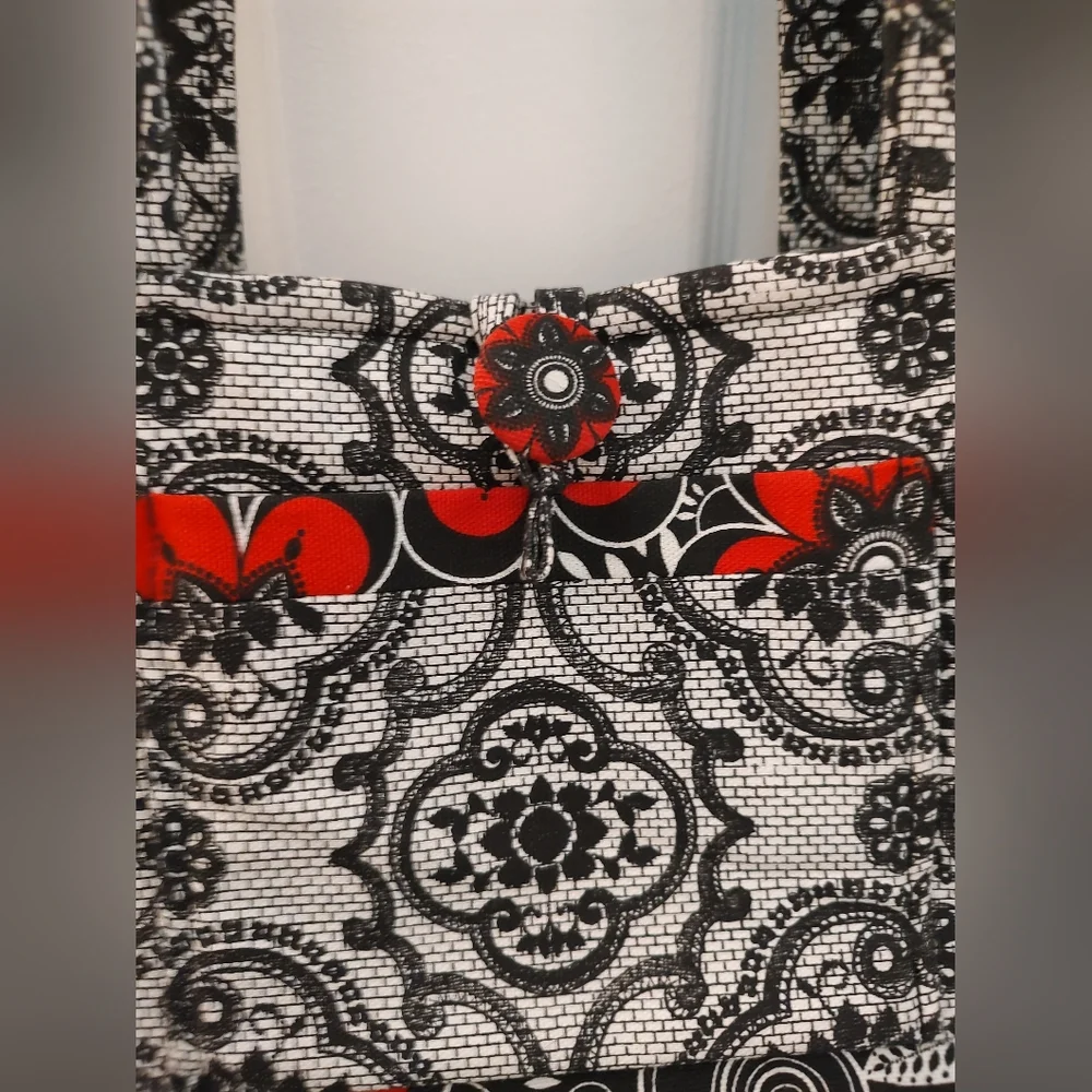 Handmade Black and White Carry-All Bag